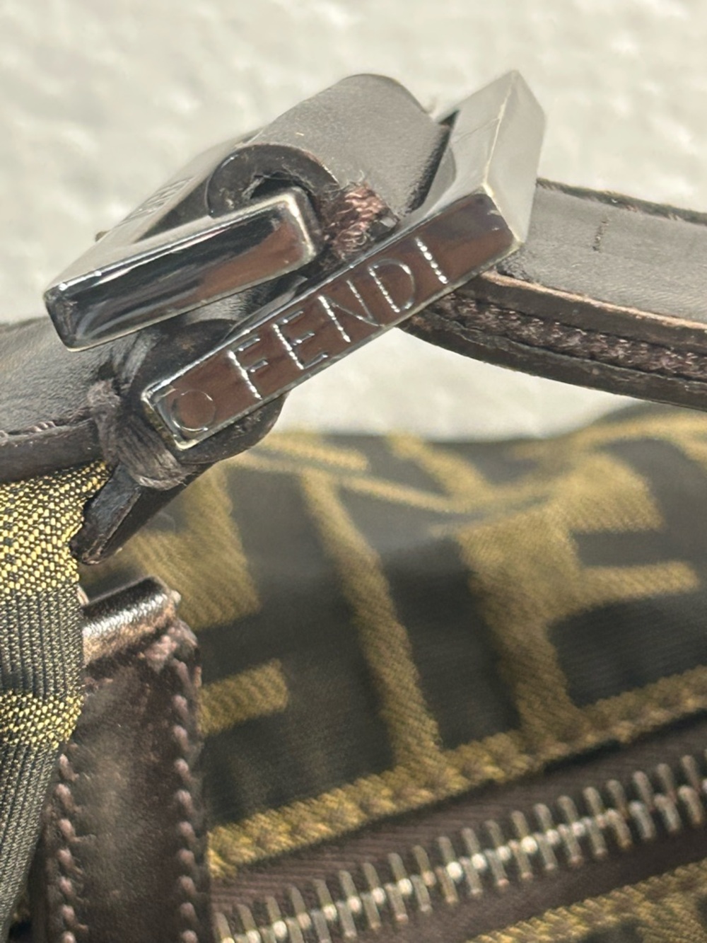 Fendi Brown FF Logo Messenger Bag - Picture 6 of 14